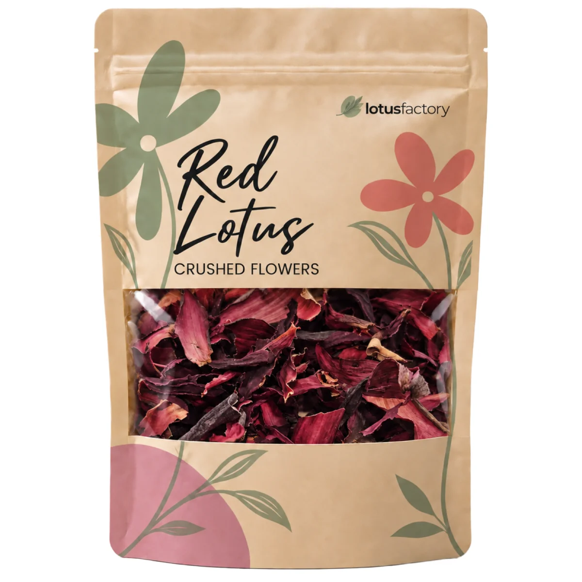Dried Crushed Red Lotus Flowers