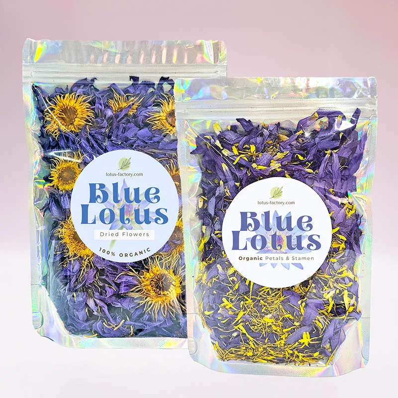 Blue Lotus Petals & Whole Flowers Set